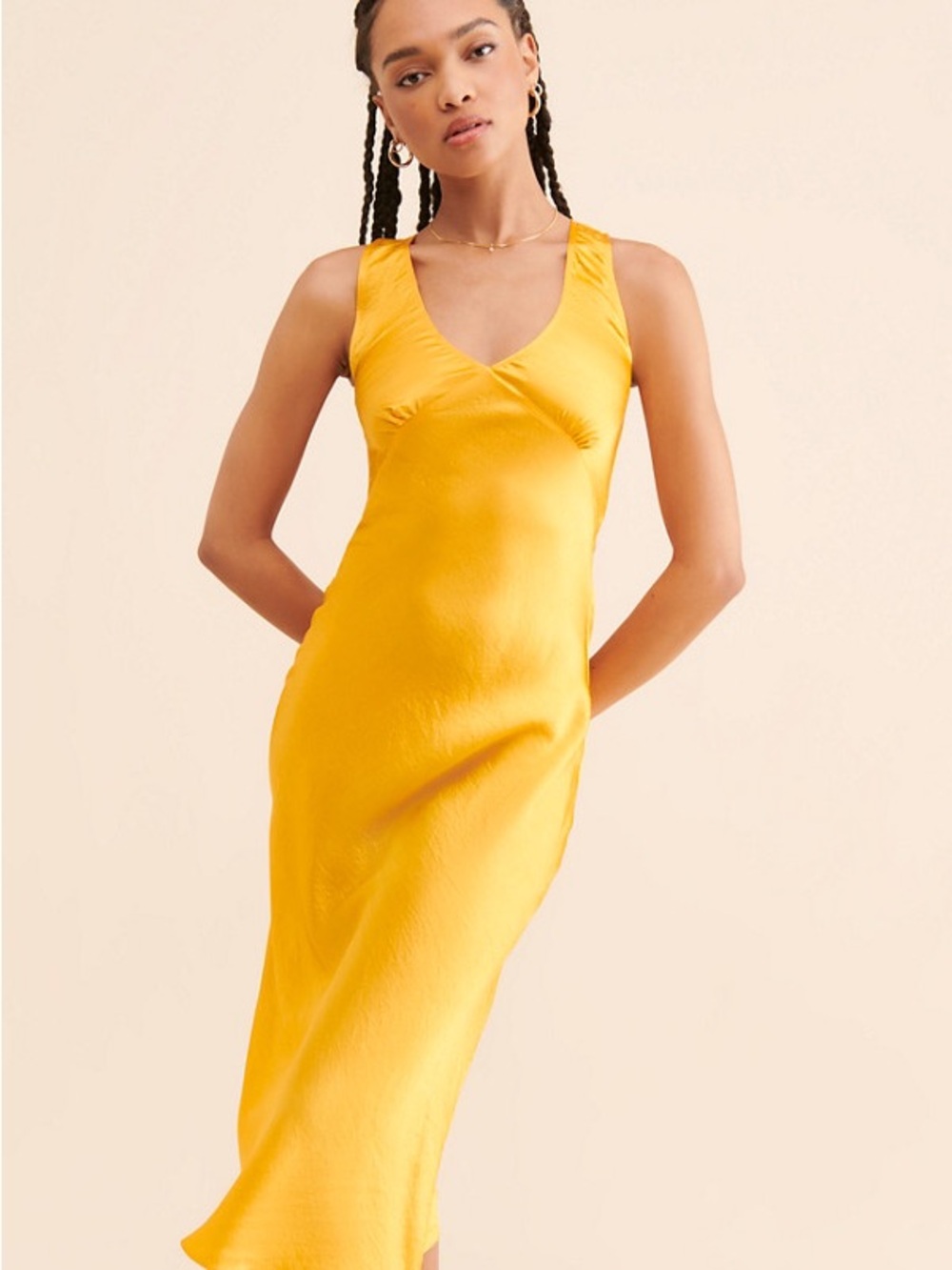 Naya Rae Orange V-Neck Slip Dress